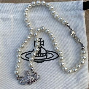 Vivienne Westwood Silver Pearl Necklace
